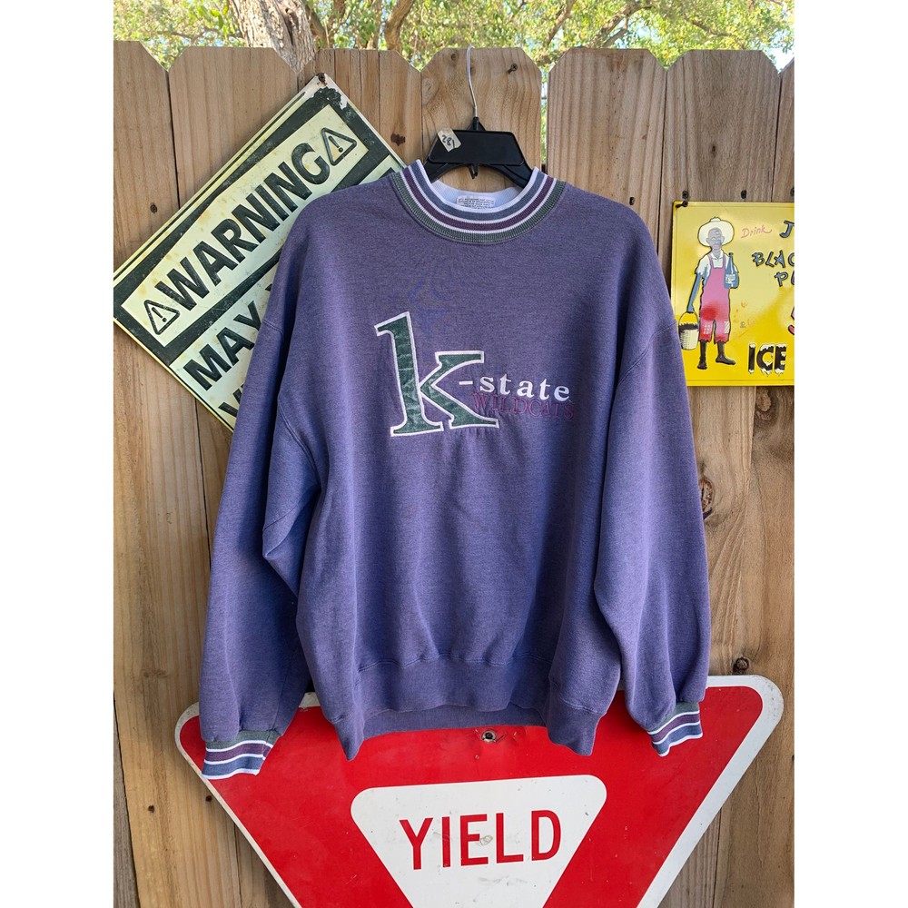 Vintage 90s Kansas state University Wildcats Sweatshirt Size XL By Genus